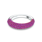 Tigris ring, Pink, Rhodium plated
